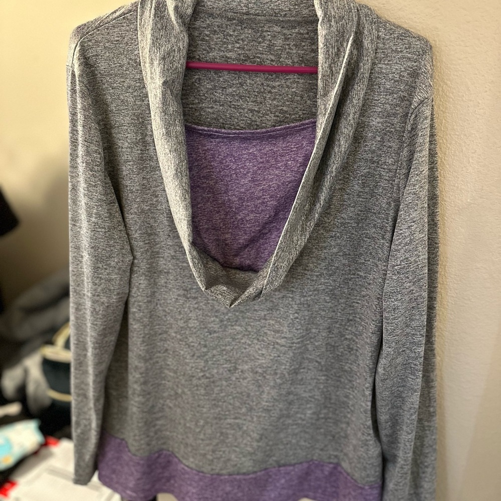 Gray and Purple Women's Sweater